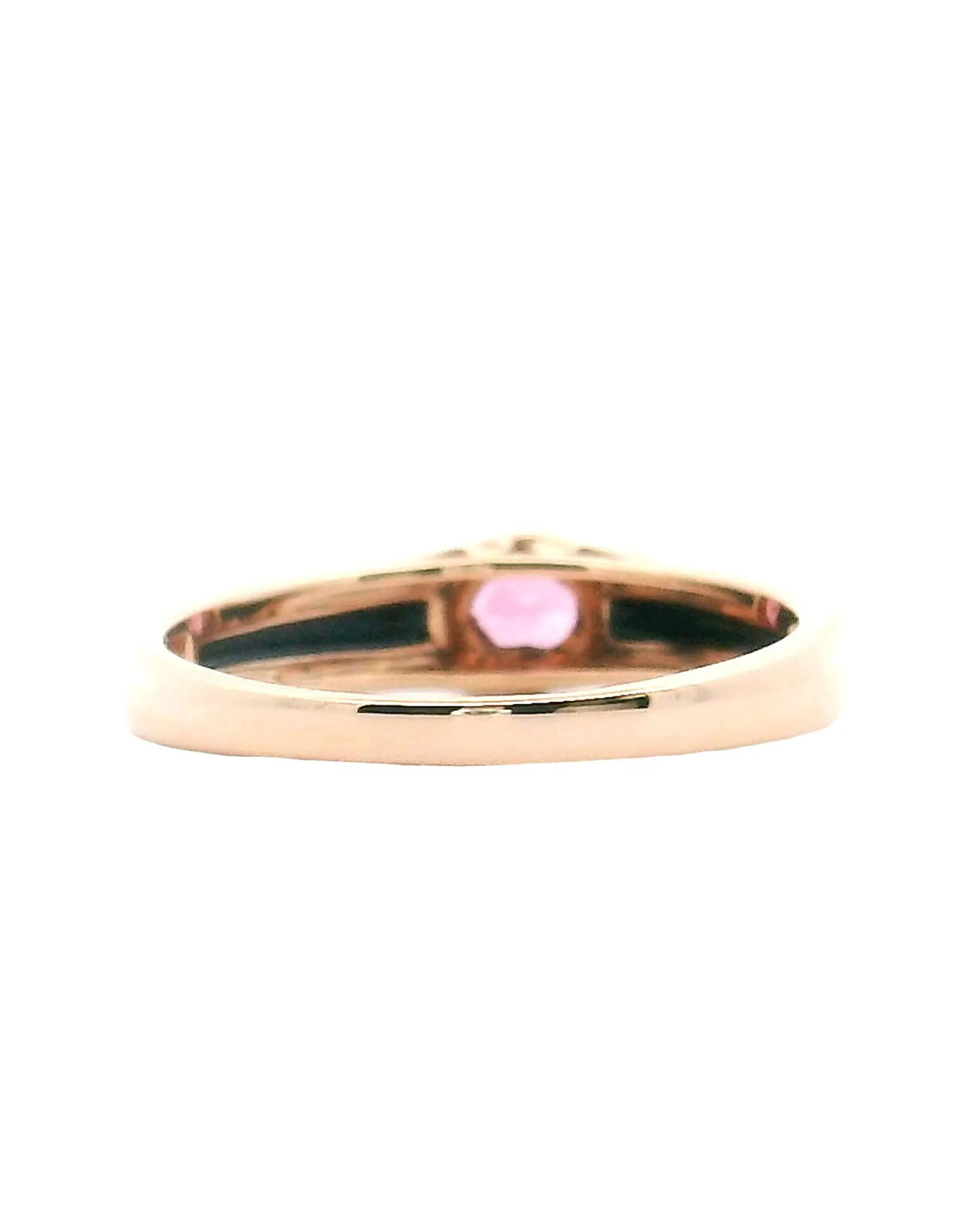 14K Rose Gold Ring with Pink Tourmaline and Black Enamel