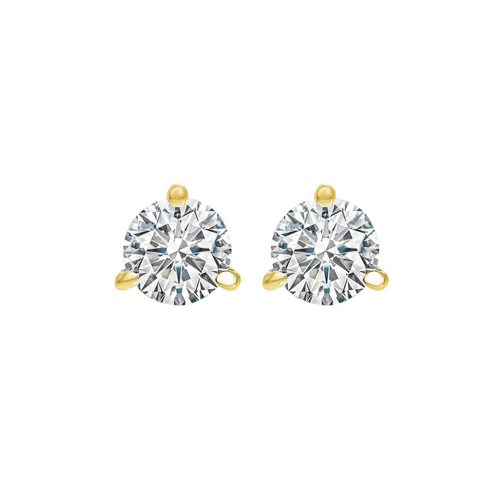 14KT Yellow Gold & Diamond Round Stud Earrings  - 3/4 ctw