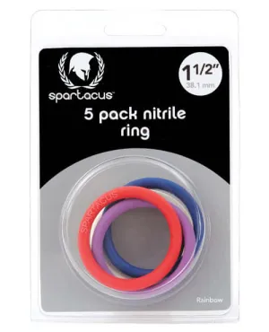 1.5 inches Nitrile C-Rings Rainbow from Spartacus Leathers