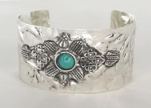 1.5" Silver and Turquoise stone cuff, each