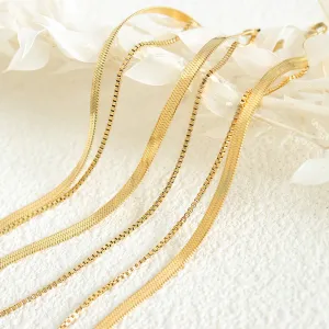 18K gold simple double-layered design anklet