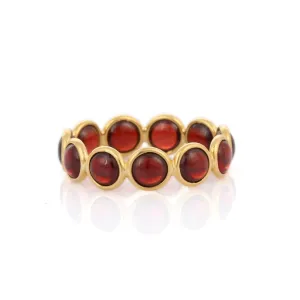 18K Yellow Gold Garnet Eternity Band