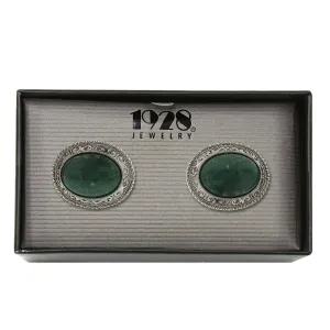 1928 Jewelry Gemstone Oval Cufflinks