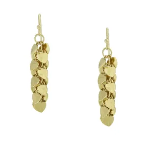 1928 Jewelry Gold Linear Heart Cluster Drop Earrings