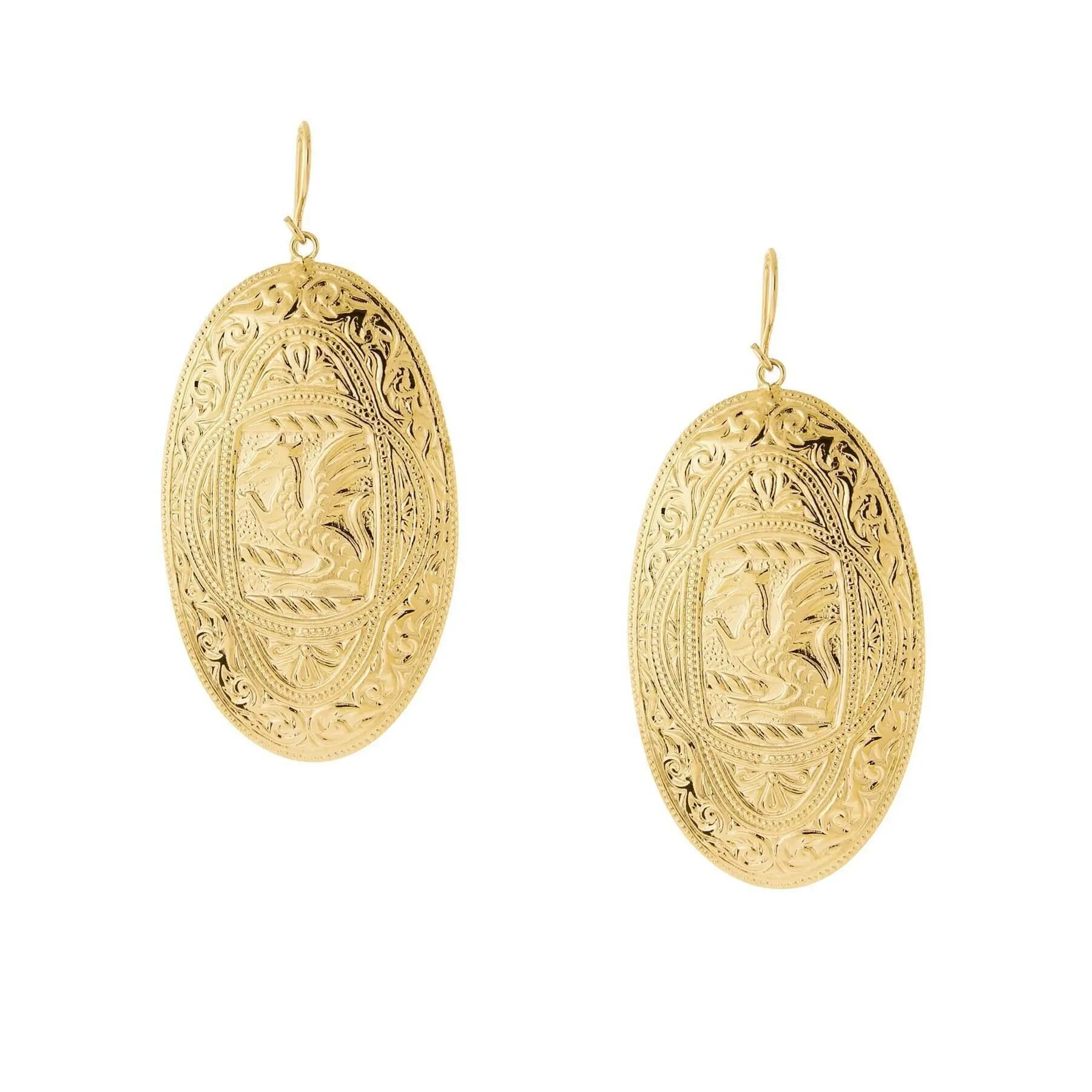 1928 Jewelry Gold-Tone Large Oval Drop Earrings