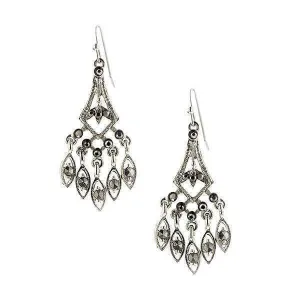 1928 Jewelry Hematite Color Chandelier Drop Earrings