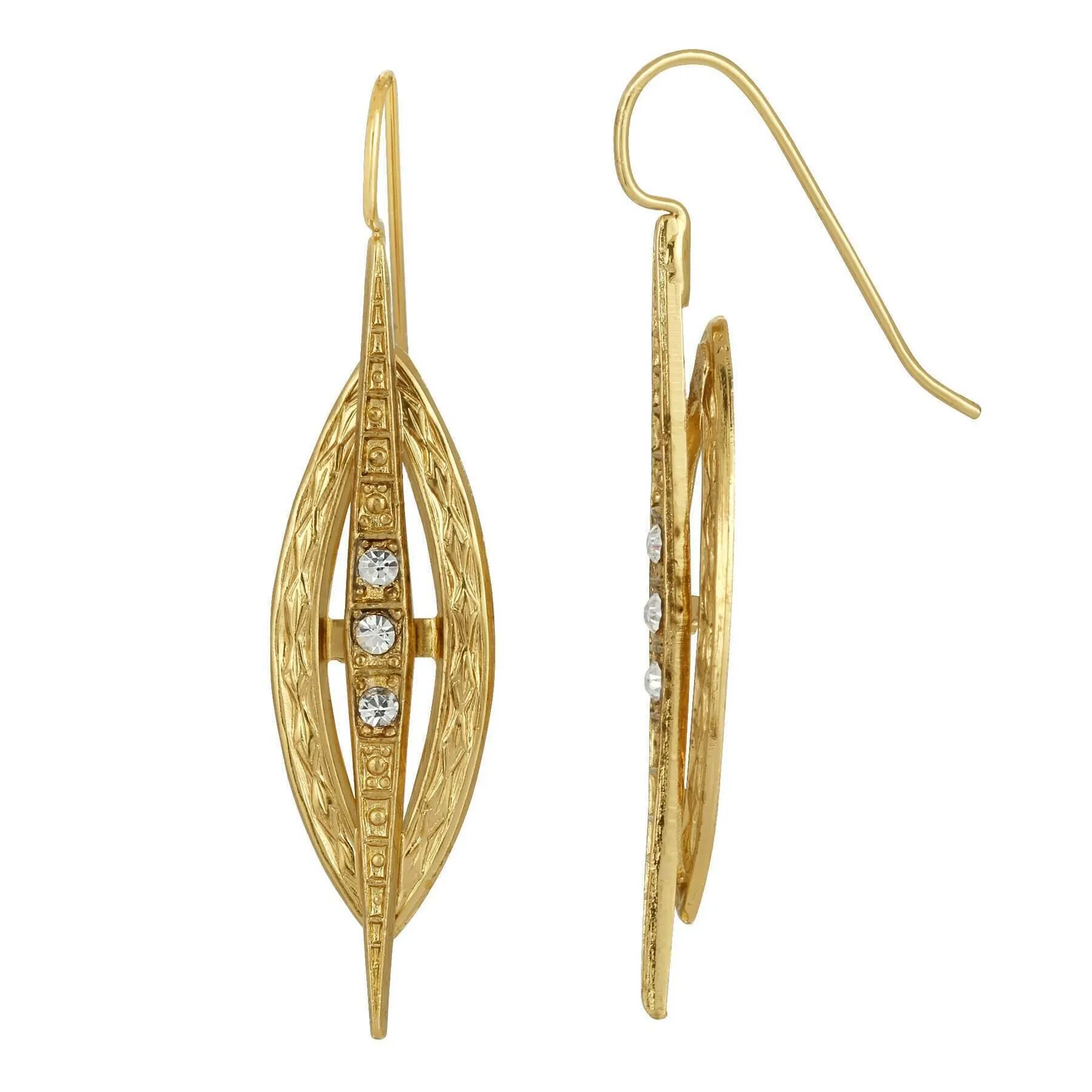 1928 Jewelry LuxeDeco Multi Crystal Drop Earrings