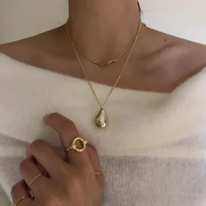 2 Piece Set Waterdrop Gold Necklaces