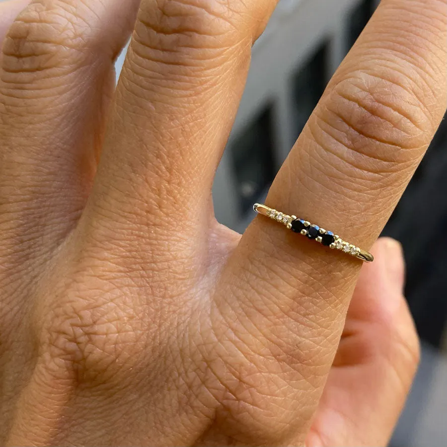 3 Black Diamond Equilibrium Ring