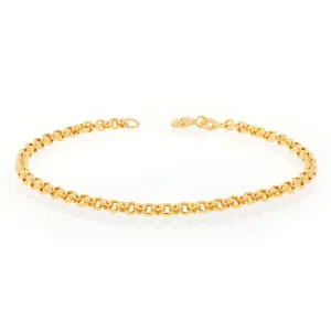 9ct Yellow Gold Belcher 19cm Bracelet