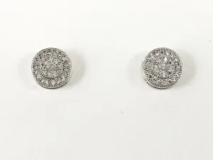 Beautiful Classic Round Micro CZ Setting Brass Earrings