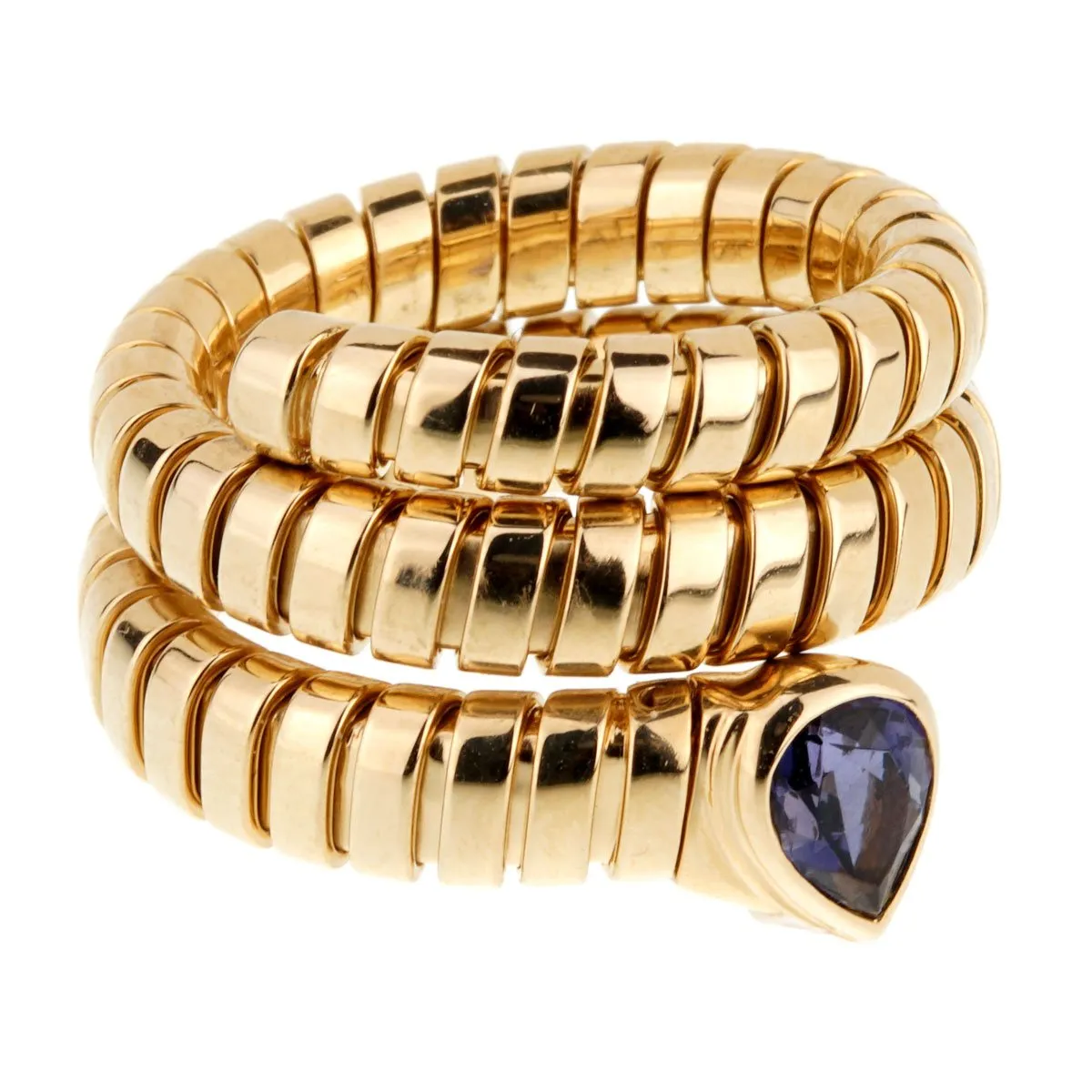 Bulgari Tubogas Gold Iolite Ring