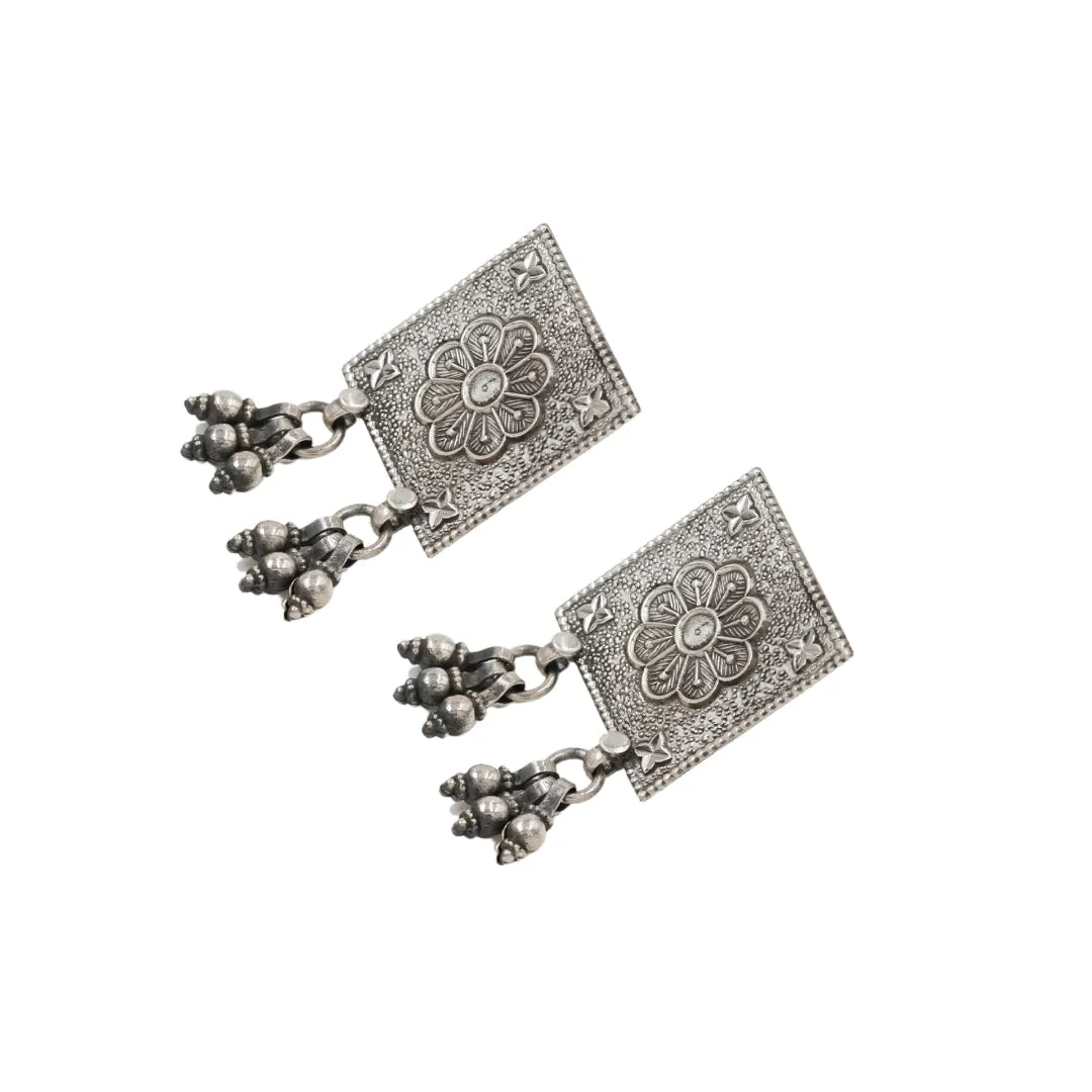 Classic Charm: Handcrafted Silver Earrings by Sangeeta Boochra