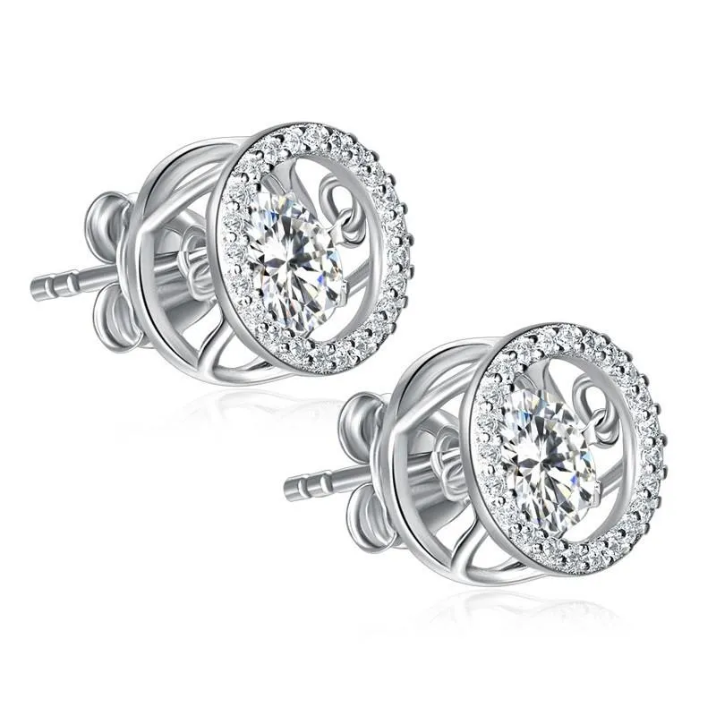 Classic Dancing Stone Stud Earrings