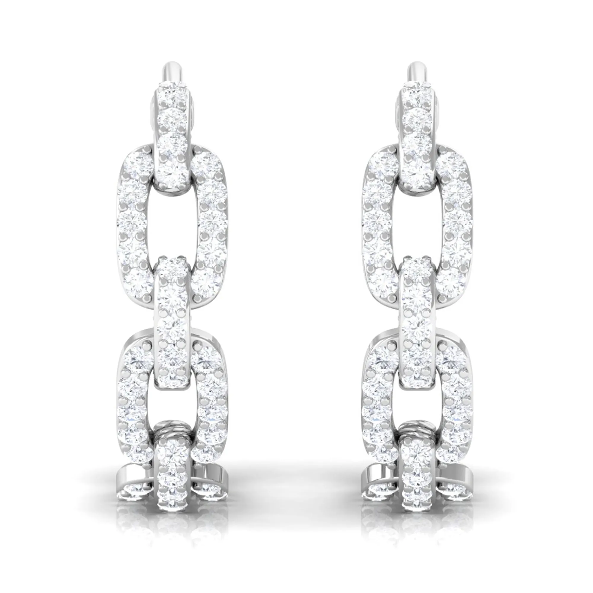 Classic Diamond Hinged Hoop Earrings