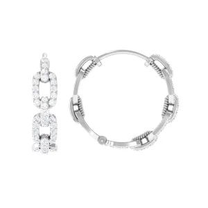 Classic Diamond Hinged Hoop Earrings