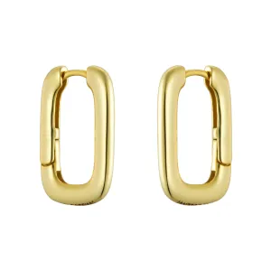 Classic Gold Link U Hoop Earrings