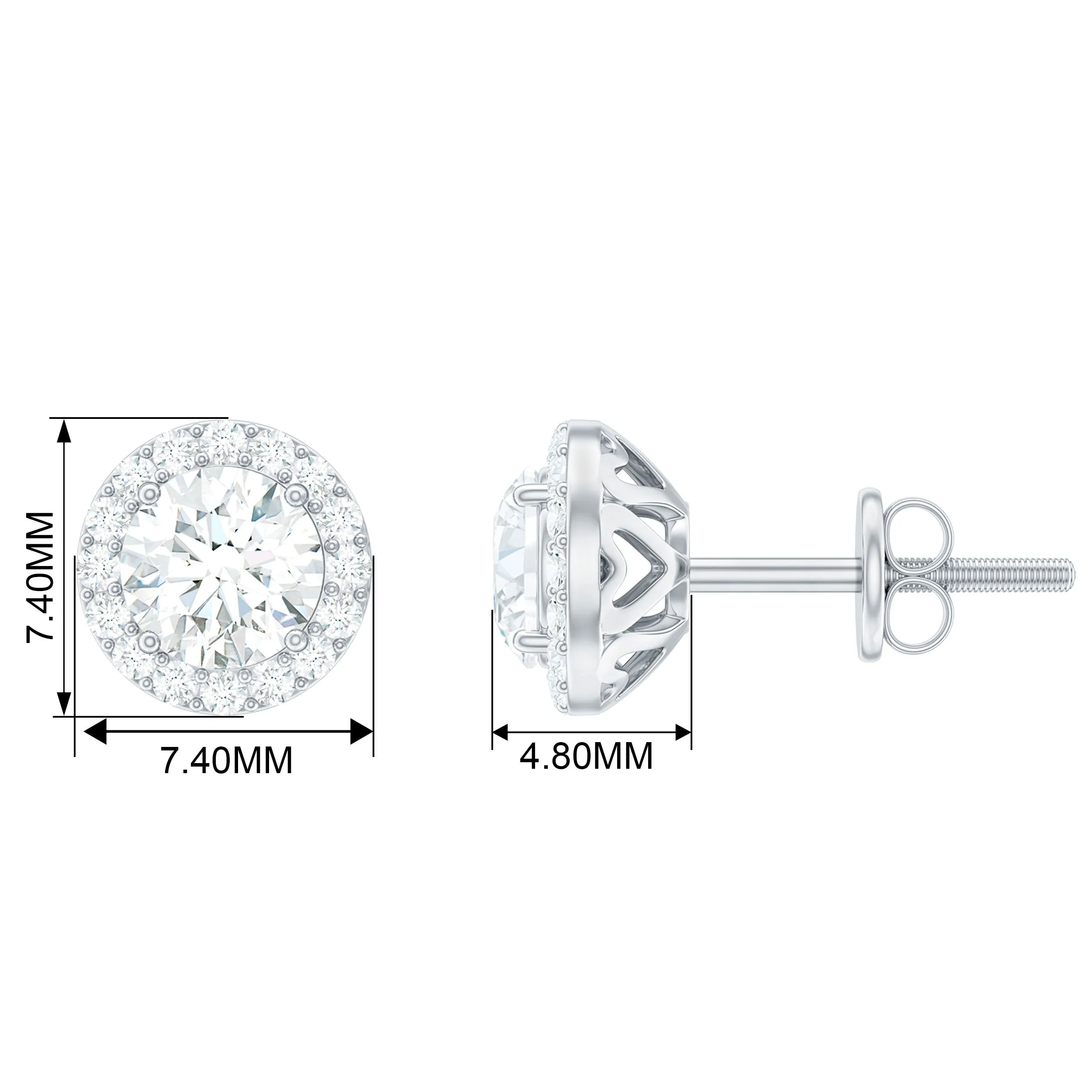 Classic Lab Grown Diamond Stud Earrings with Halo