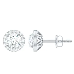 Classic Lab Grown Diamond Stud Earrings with Halo