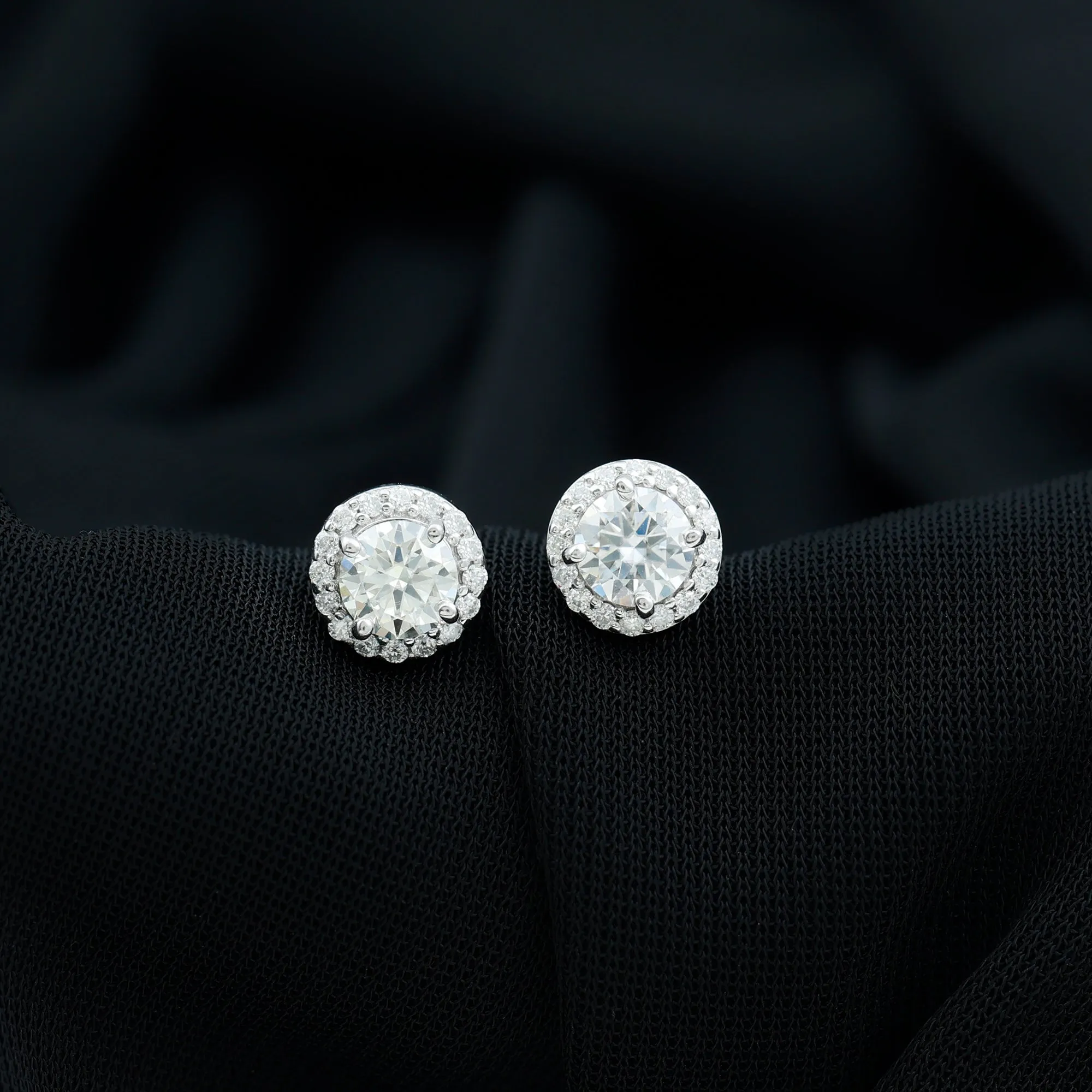 Classic Lab Grown Diamond Stud Earrings with Halo