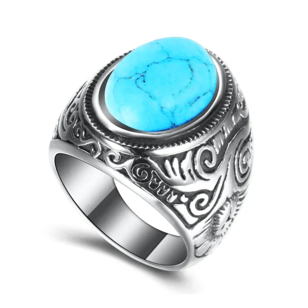 Classy Men Turquoise Stone Ring