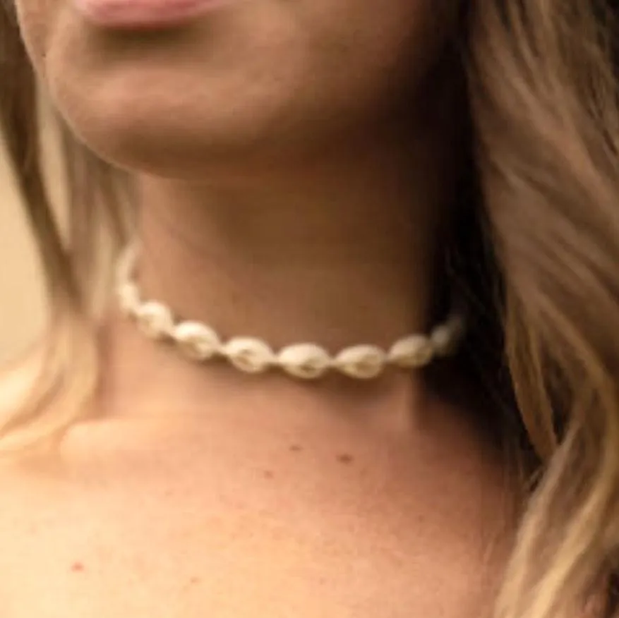 Cowry White Puka Shell Choker