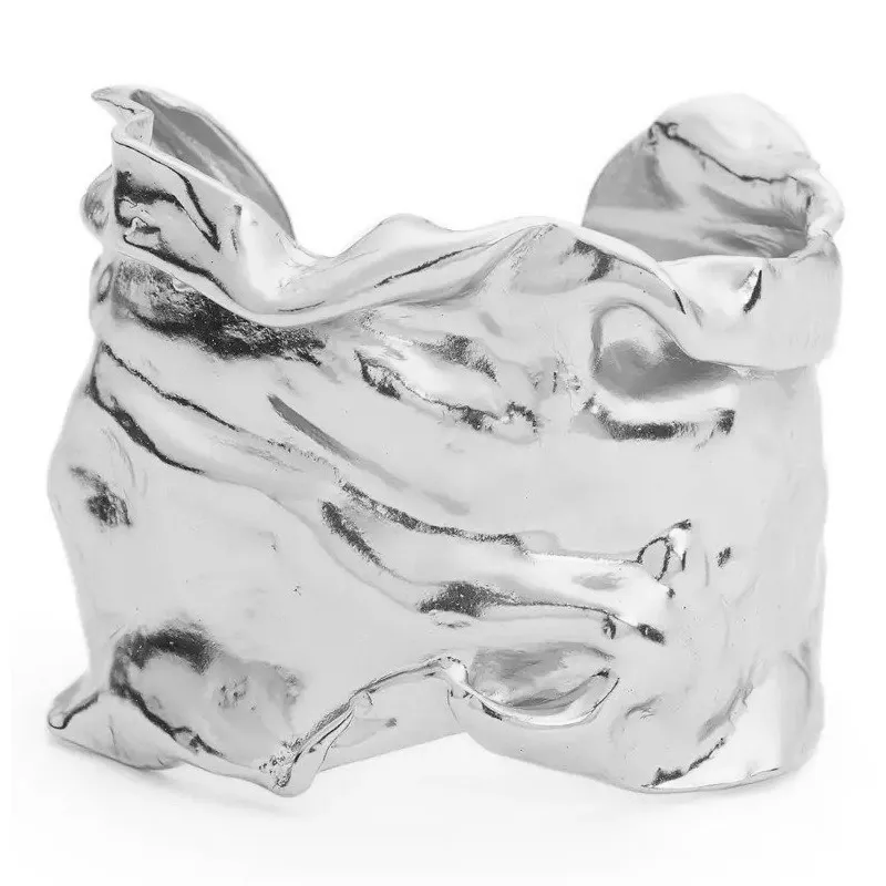 Crumpled foil cuff bracelet