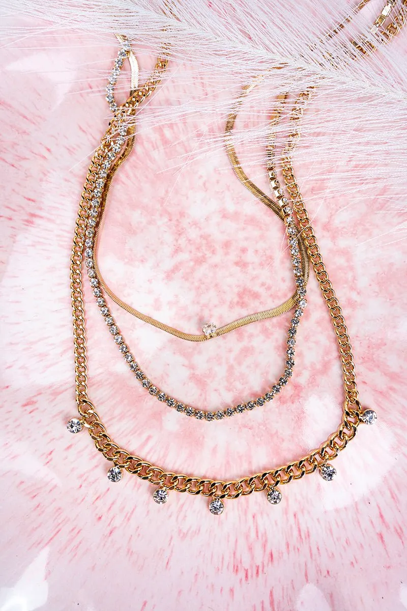 Crystal Avenue Sophisticated Touch Goldtone Layered Necklace