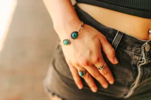 Double Turquoise Cuff Bracelet