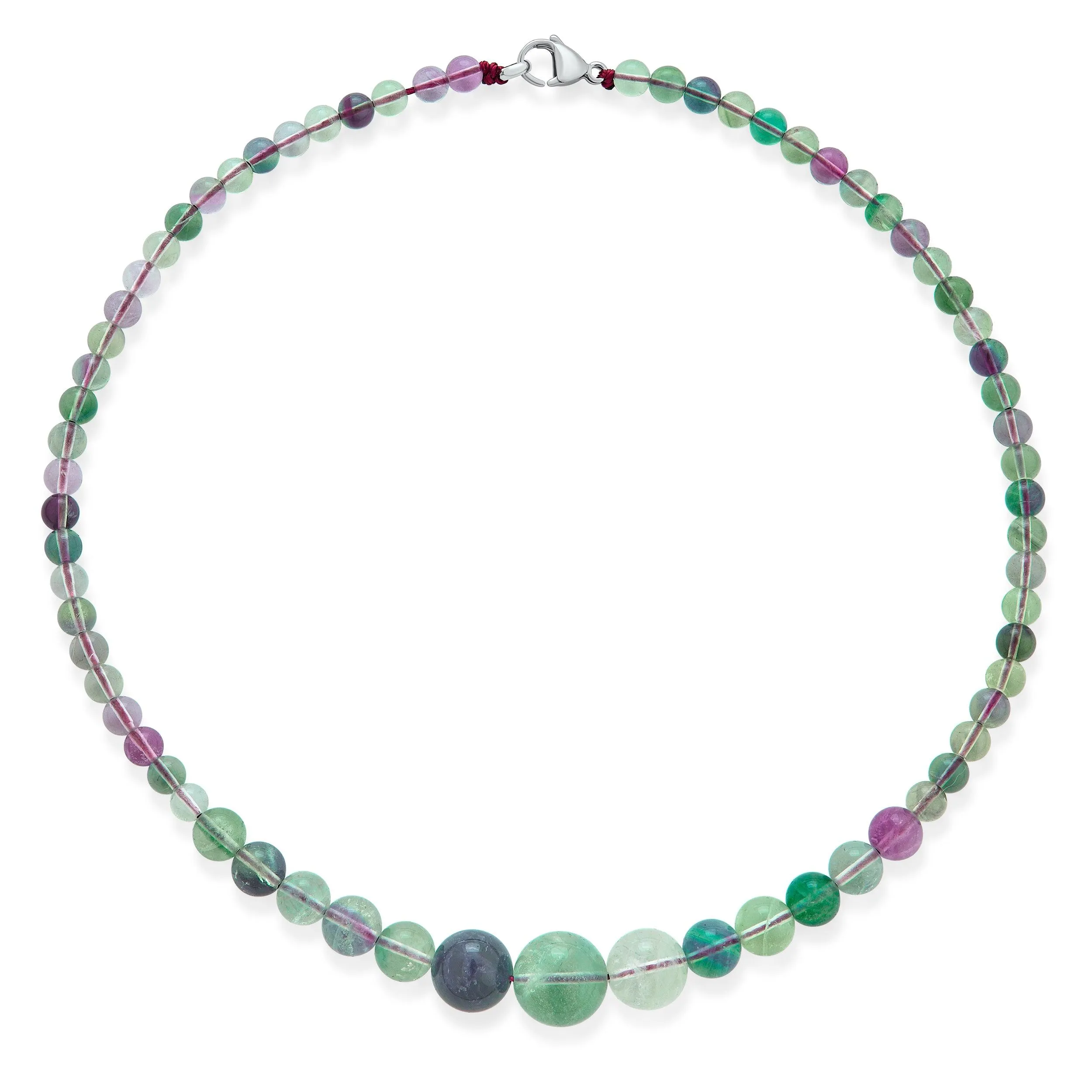 Elegant Graduated Semi-Precious Gemstone Bead Strand Necklace 16-18 Inch