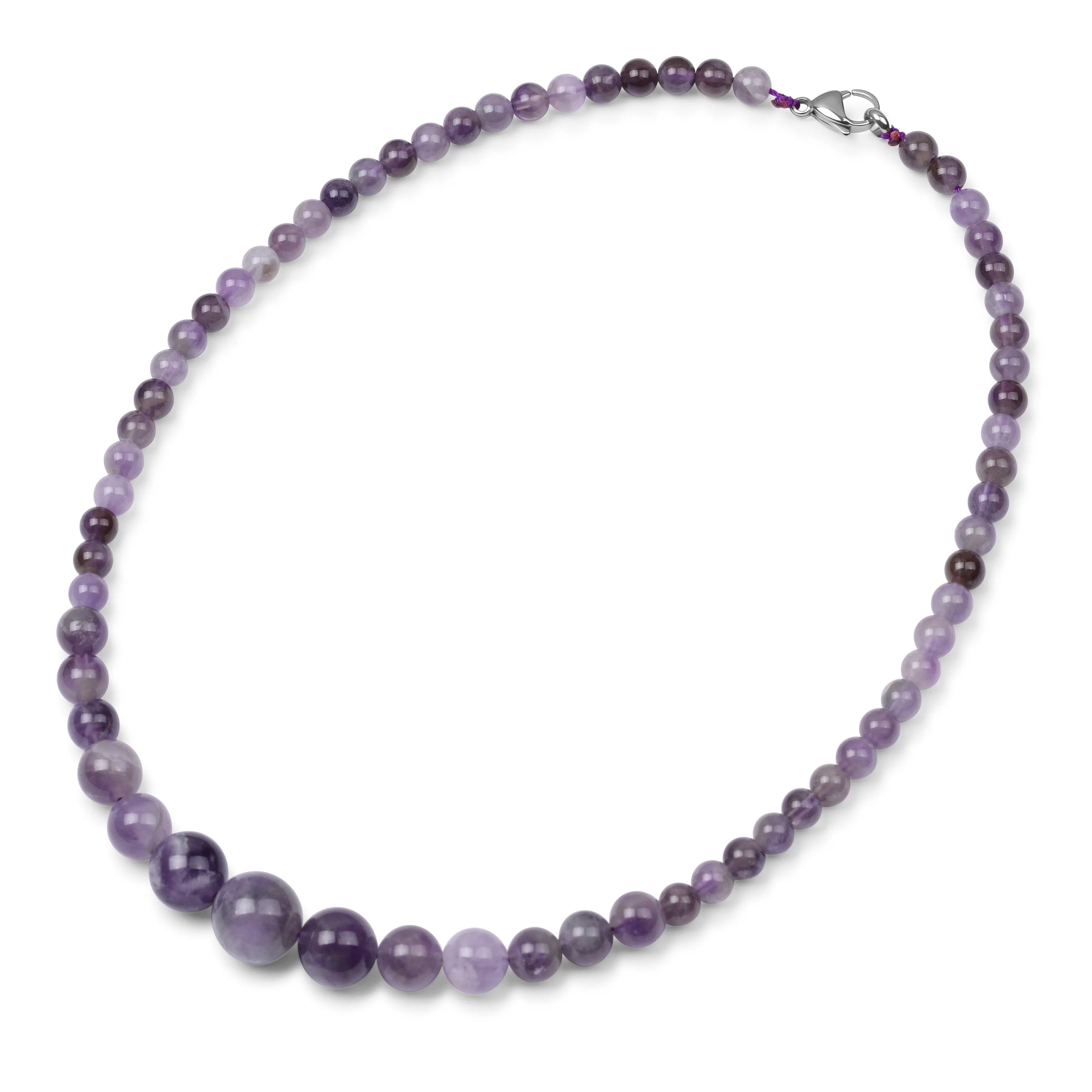 Elegant Graduated Semi-Precious Gemstone Bead Strand Necklace 16-18 Inch