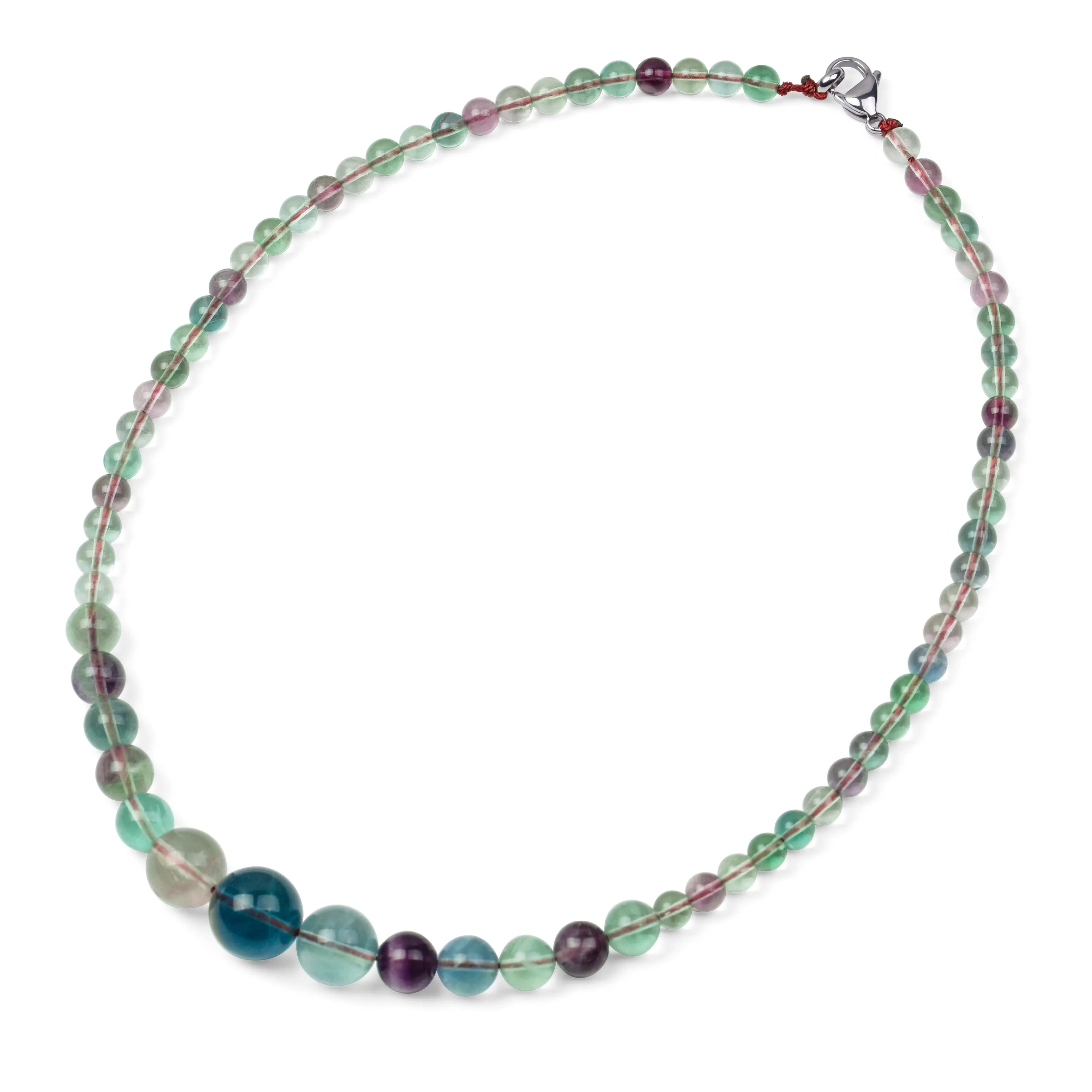 Elegant Graduated Semi-Precious Gemstone Bead Strand Necklace 16-18 Inch