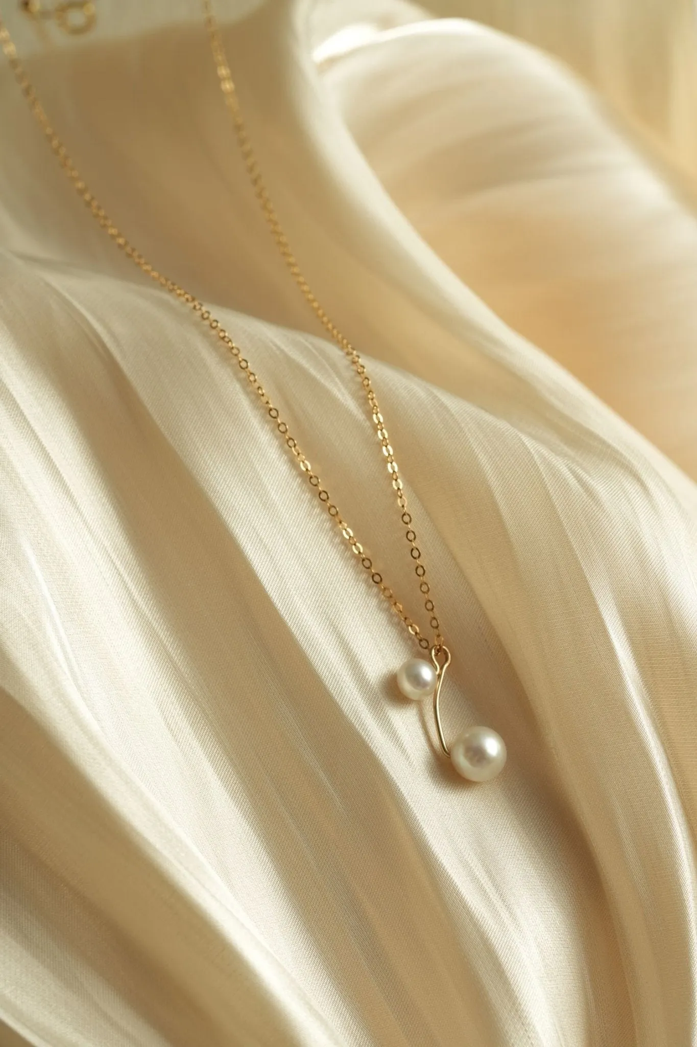 Embellished Series Double Bead Pearl Pendant Necklace