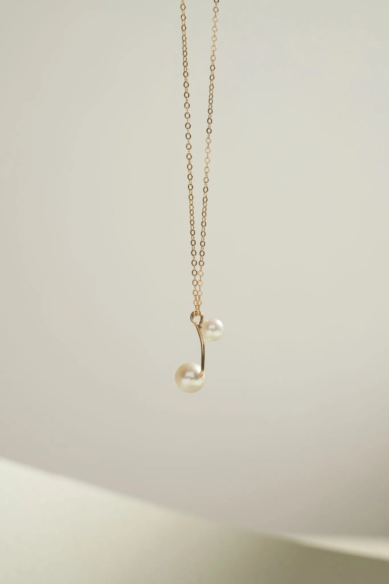 Embellished Series Double Bead Pearl Pendant Necklace