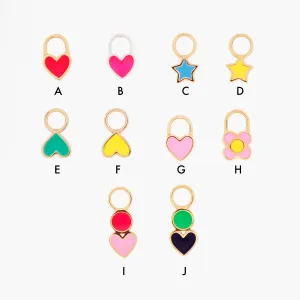 Enamel Earring Charm for Huggies