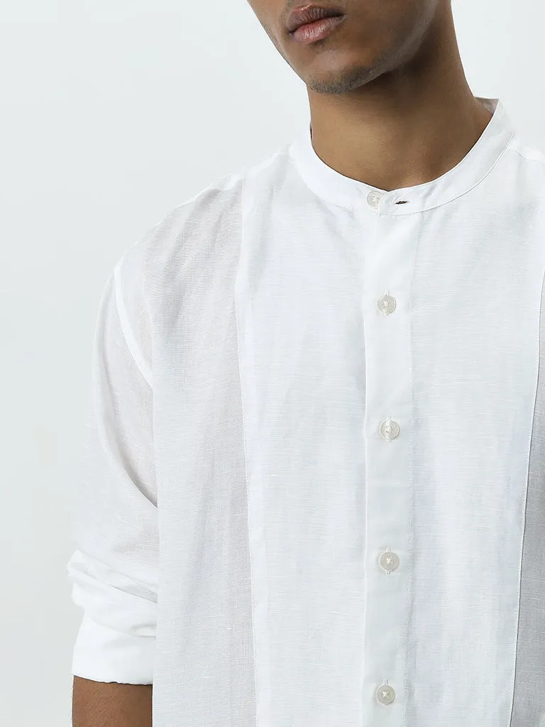 ETA White Solid Relaxed-Fit Cotton Shirt