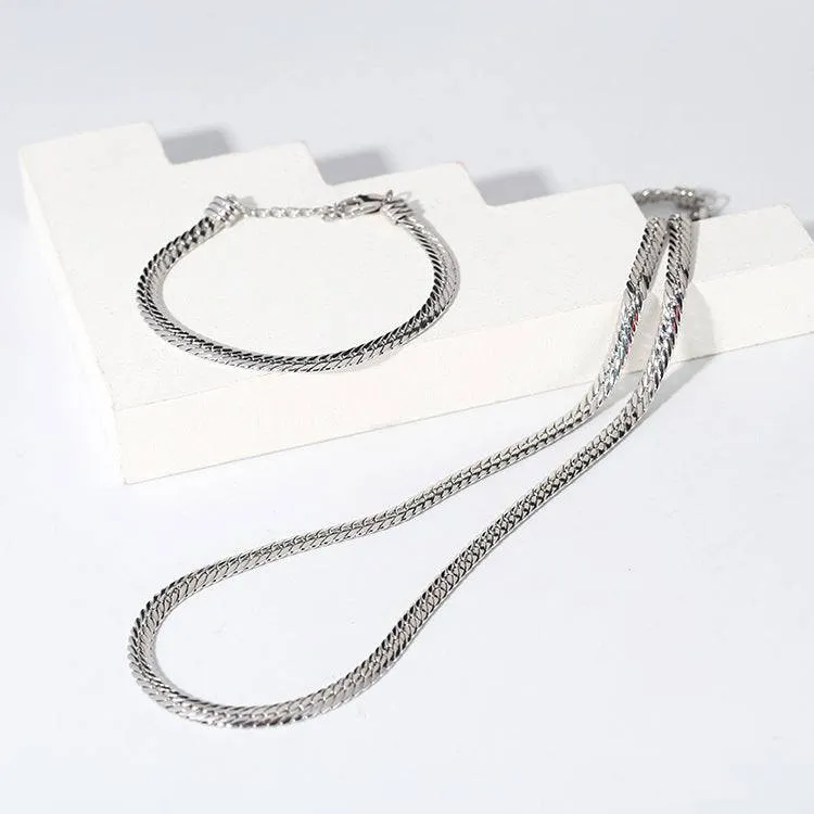 Flat Snake Chain Bracelet Necklace (Purchase Individually)