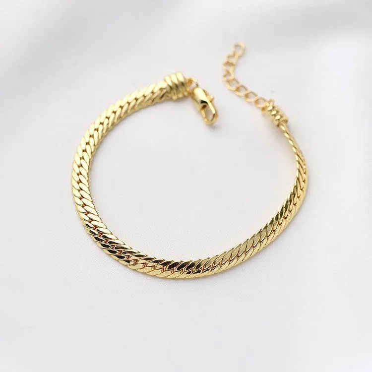 Flat Snake Chain Bracelet Necklace (Purchase Individually)