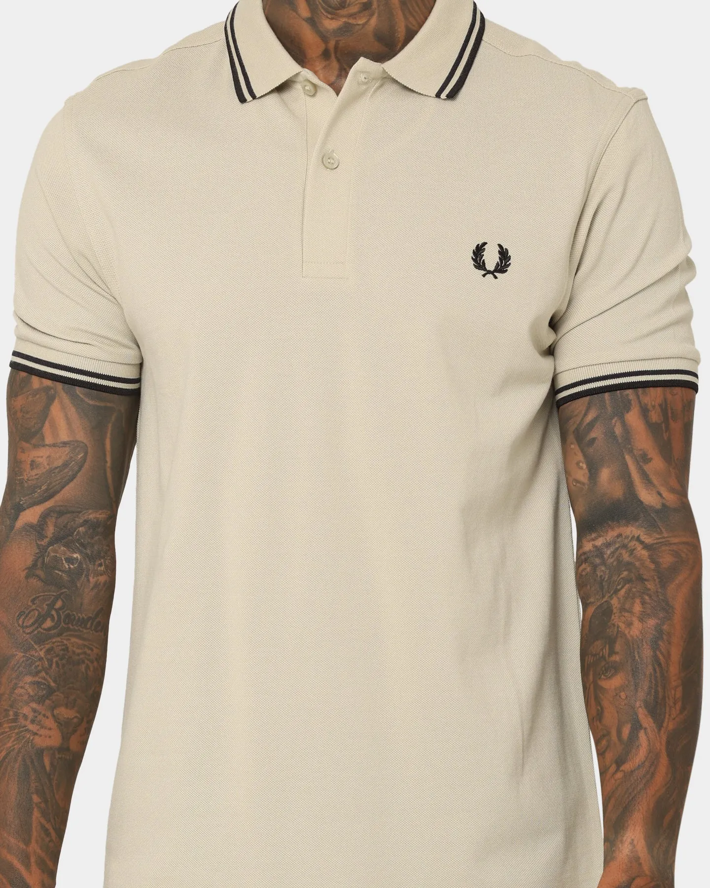 Fred Perry Twin Tipped Fred Perry Polo Shirt Light Oyster