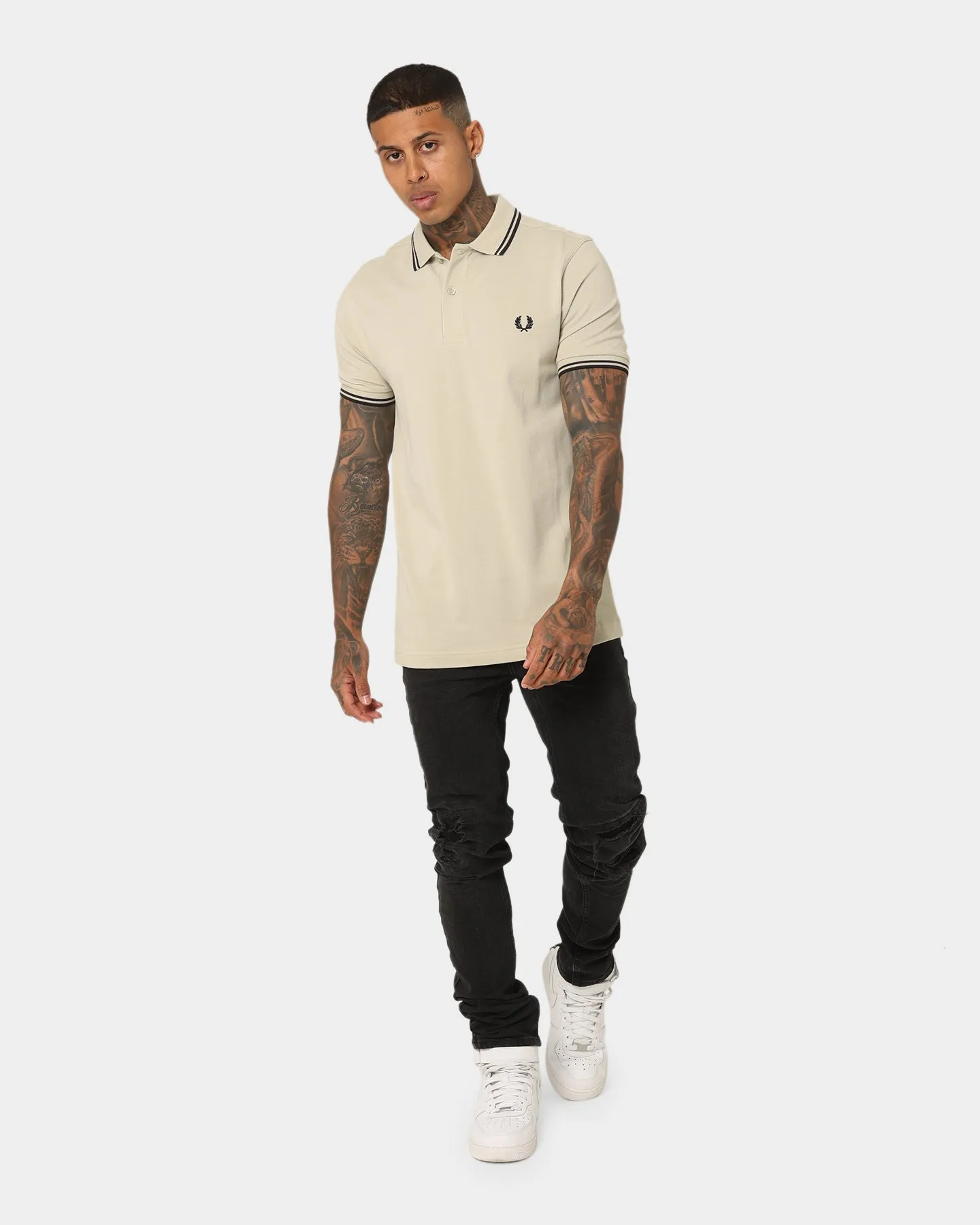 Fred Perry Twin Tipped Fred Perry Polo Shirt Light Oyster