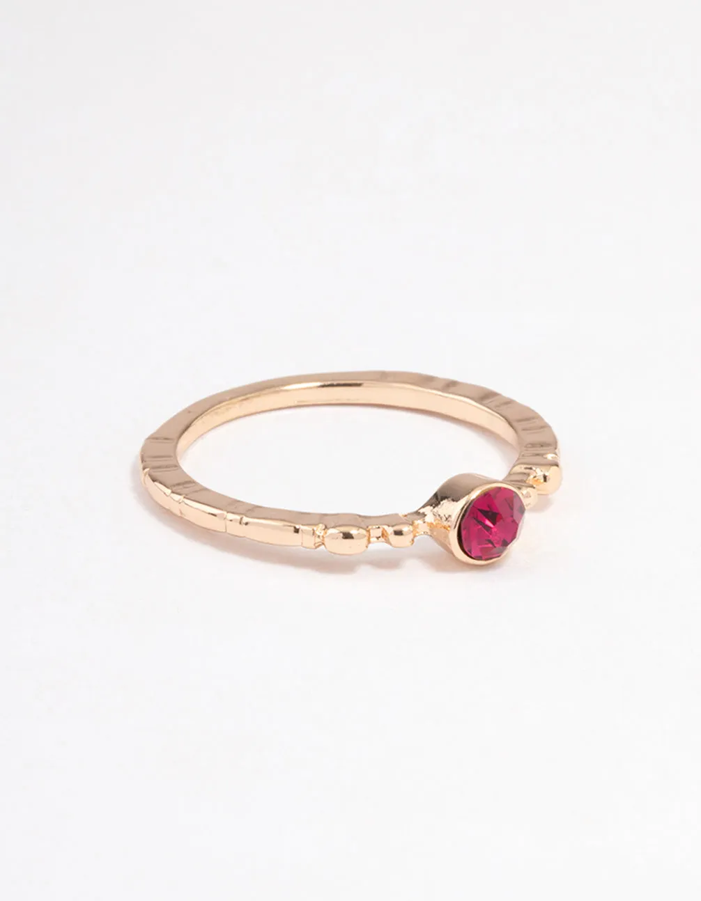 Fuchsia Beaded Band Ring