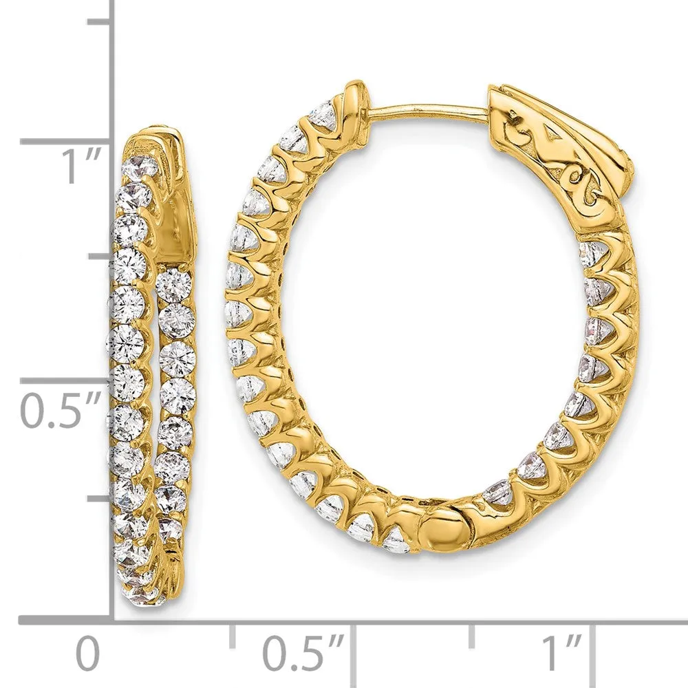 Gold 1.6ct 46-2.0mm In/Out Oval Hoop with Safety Clasp Diamond Earrings - Model XE3248AA