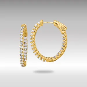 Gold 1.6ct 46-2.0mm In/Out Oval Hoop with Safety Clasp Diamond Earrings - Model XE3248AA