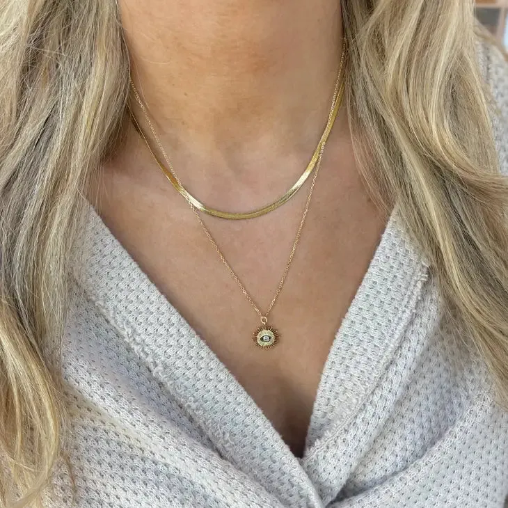 Gold Herringbone Necklaces- Stainless Steel