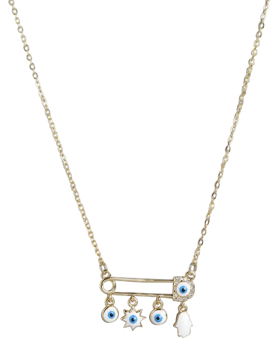 Gold Plated With Cz Enamel Stylish Necklace For Women