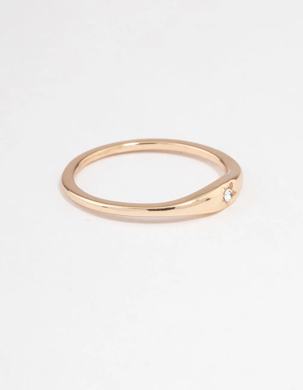 Gold Solitaire Tapered Ring