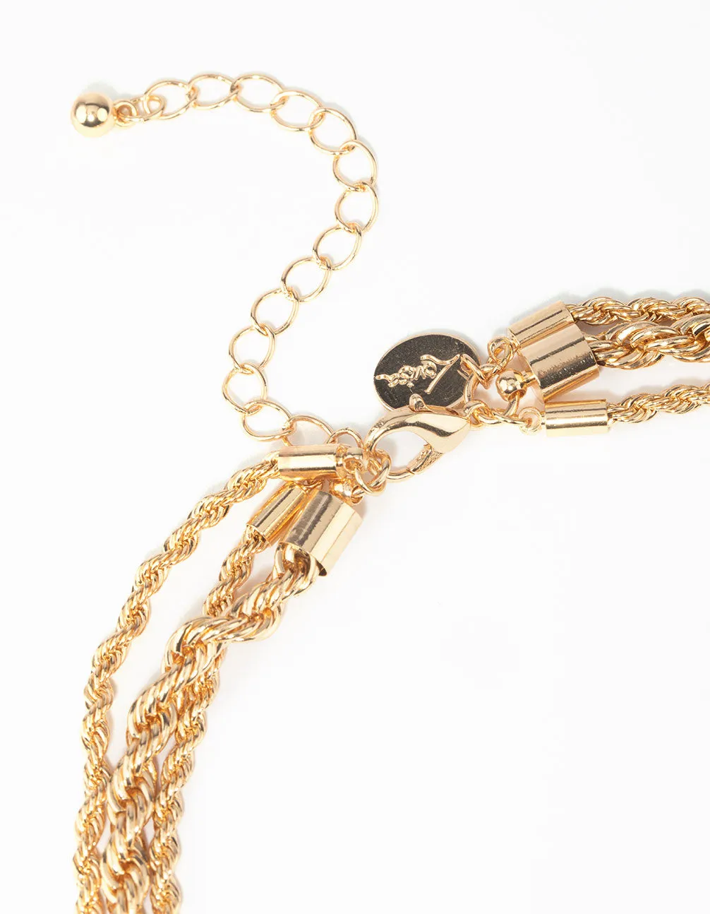 Gold Twisted Chain Layered Necklace