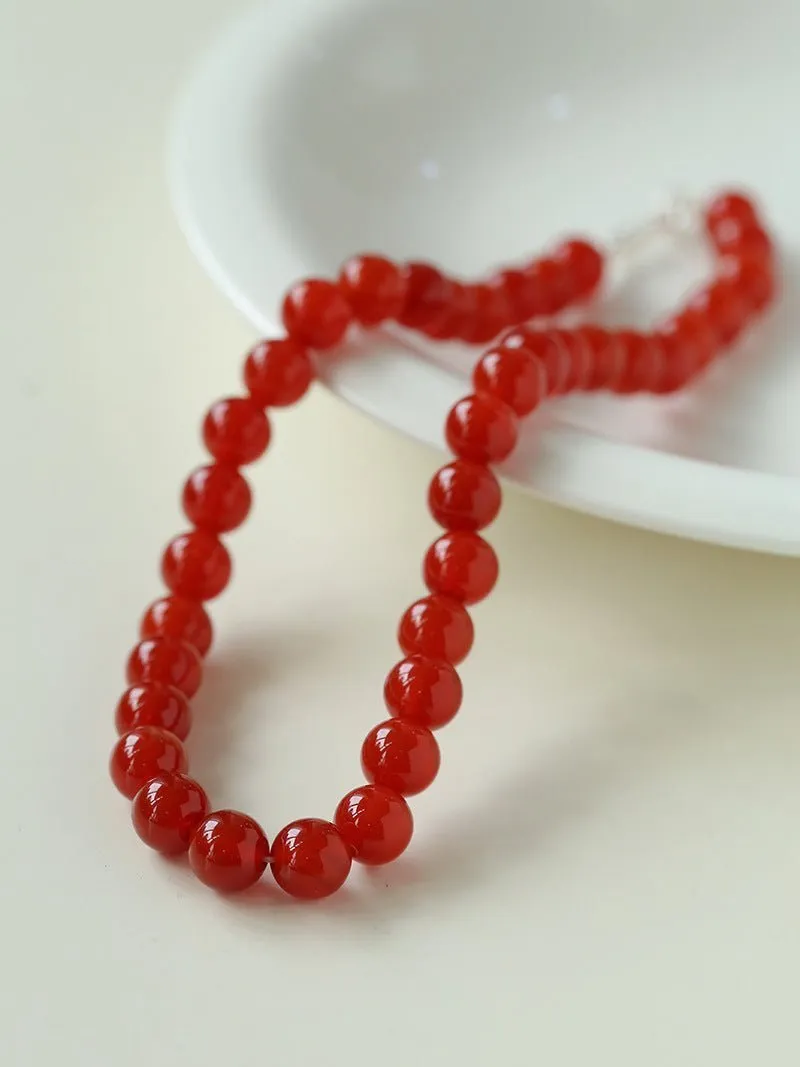 Harmonious Gemstone Necklaces Onyx Beaded 10mm Necklaces