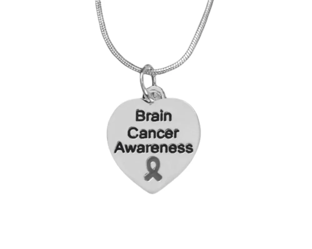 Heart Shaped Brain Cancer Necklaces