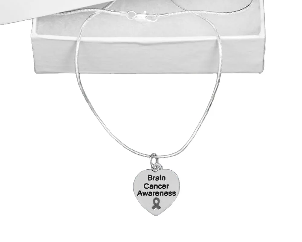 Heart Shaped Brain Cancer Necklaces